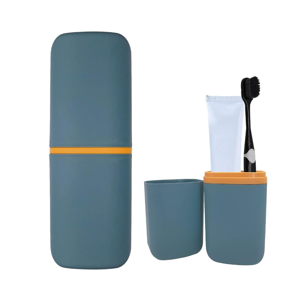 Home Gym For Kids - ที่ใส่แปรงสีฟันแบบพกพาพร้อมกล่องเก็บยาสีฟัน อุปกรณ์จัดระเบียบห้องน้ำกันน้ำสำหรับผู้ใหญ่และเด็ก เหมาะสำหรับโรงเรียน วิทยาลัย แคมป์ปิ้ง การเดินทางเพื่อธุรกิจ