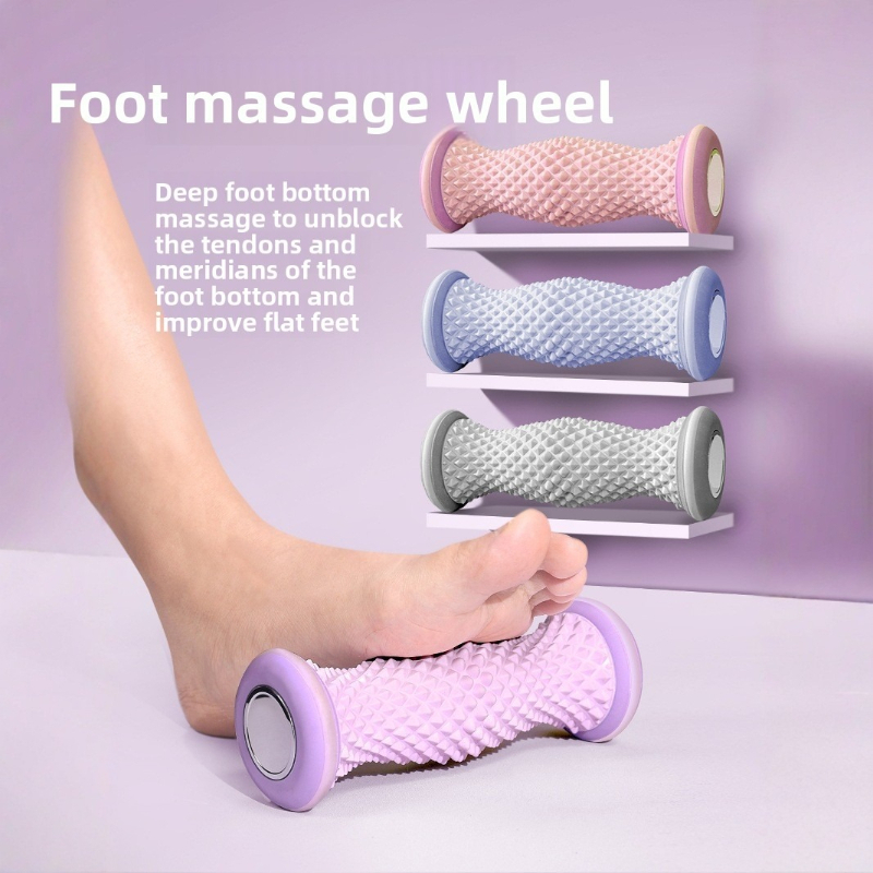 Home Gym Tools - ลูกกลิ้งนวดฝ่าเท้าสำหรับบรรเทาอาการปวดกล้ามเนื้อ เหมาะสำหรับโยคะ ฟิตเนส ใช้ได้ทั้งที่บ้านและยิม ช่วยนวดคลายกล้ามเนื้อและจุดปวดลึก