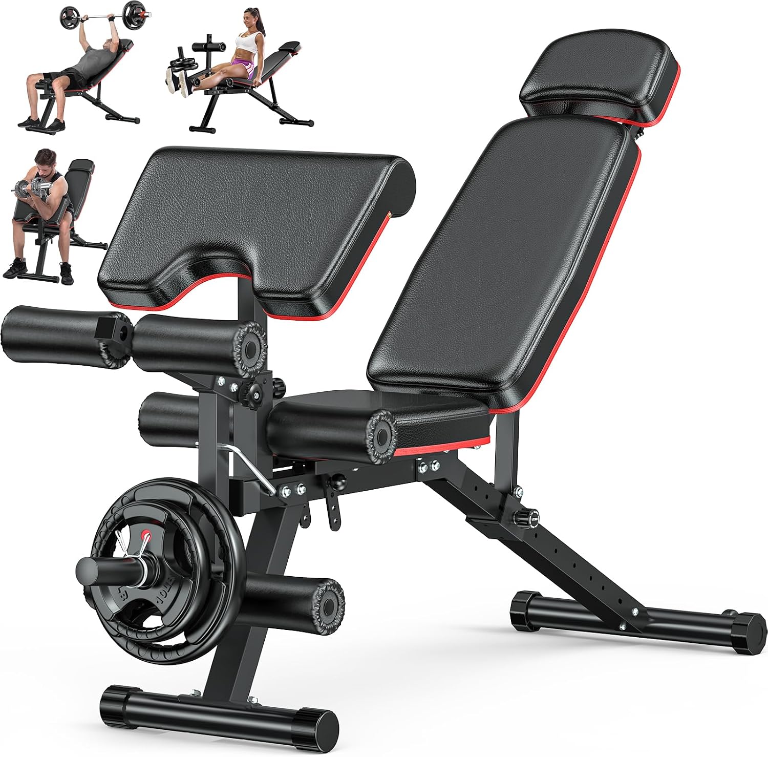 Home Gym Leg Press - ม้านั่งออกกำลังกายพร้อมอุปกรณ์เสริมสำหรับบริหารขา ขยายขา งอขา ปรับเอนได้ รองรับน้ำหนักมาก ใช้ได้ทั้งแบบปรับเอนราบ