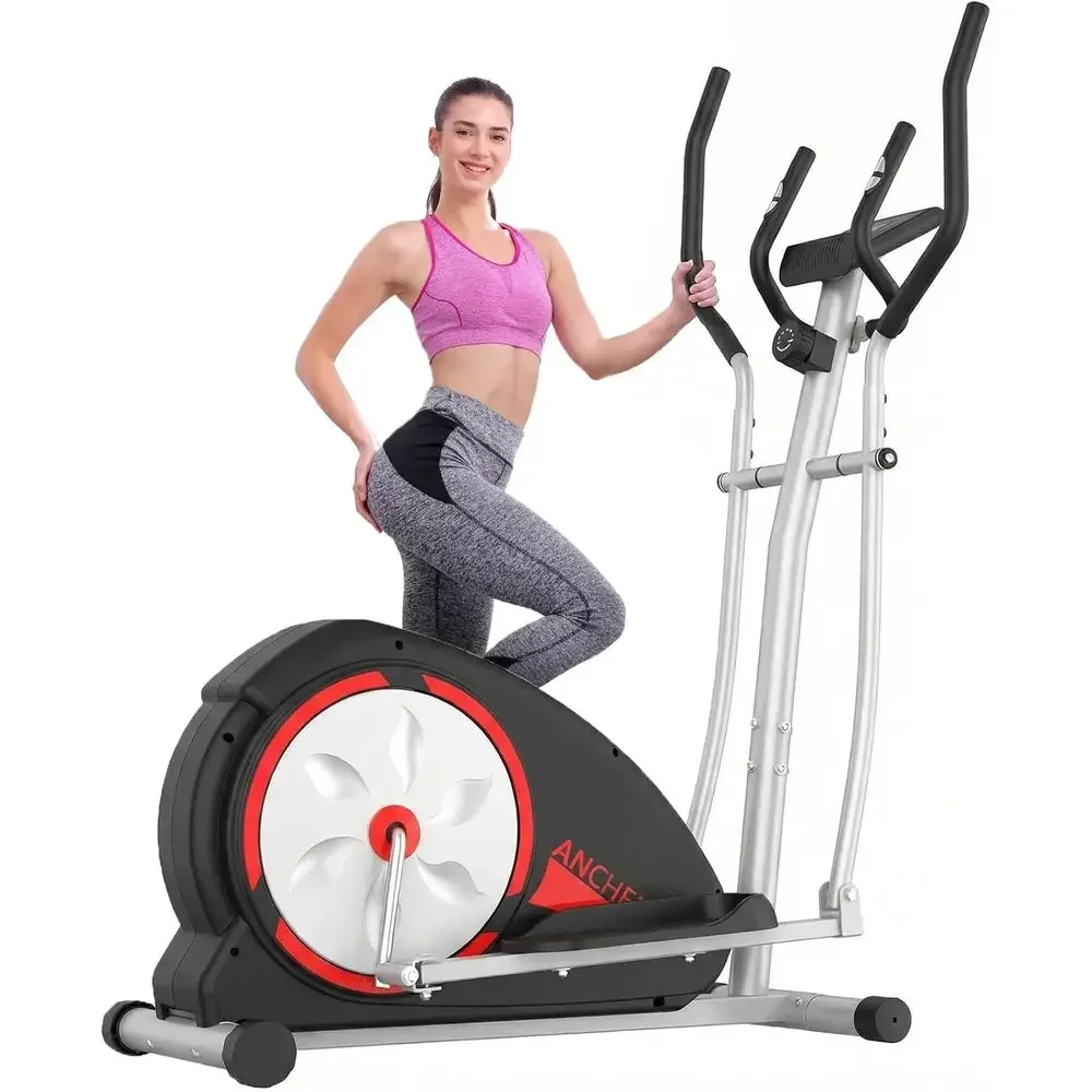 Home Gym Resistance Machine - เครื่องออกกำลังกายแบบเอลลิปติคอลไร้เสียงสำหรับยิมที่บ้าน รองรับน้ำหนักได้ถึง 500 ปอนด์ พร้อมที่จับกันลื่นและระดับแรงต้านที่ปรับได้อย่างนุ่มนวล