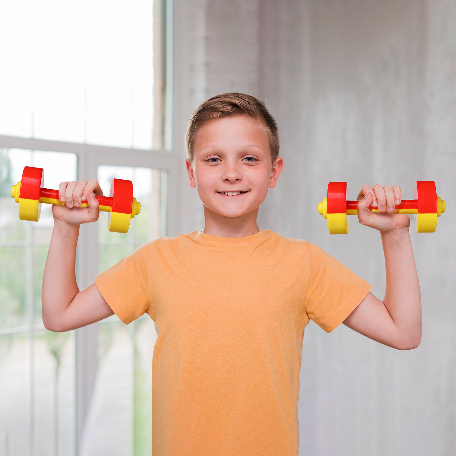 Home Gym For Kids - 1 คู่เด็กดัมเบลพลาสติก บาร์เบล ฟิตเนสสำหรับเด็ก ยกน้ำหนักขนาดเล็ก อุปกรณ์ออกกำลังกาย