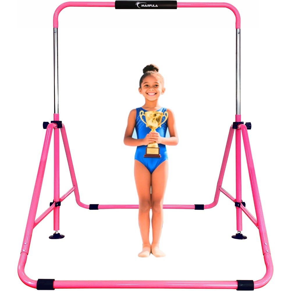Home Gym For Kids - บาร์โหนพับได้สำหรับเด็ก ปรับความสูงได้ 5 ฟุต พร้อมเสื่อรองรับน้ำหนักได้ 200