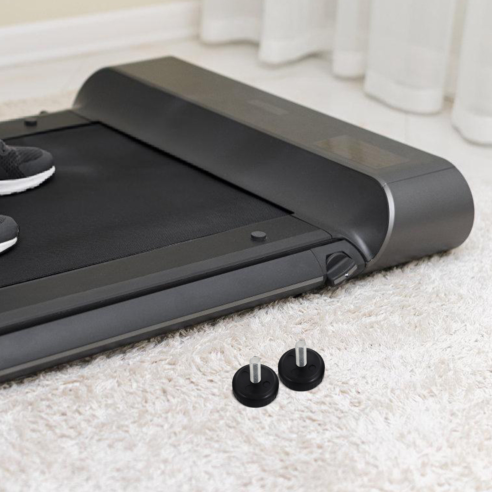 Home Gym Installation - ขาตั้งแบบปรับได้ 4 ชิ้น ติดตั้งง่าย สำหรับลู่วิ่งออกกำลังกาย อุปกรณ์ยึดเพิ่มความมั่นคงสำหรับเครื่องออกกำลังกายที่บ้าน