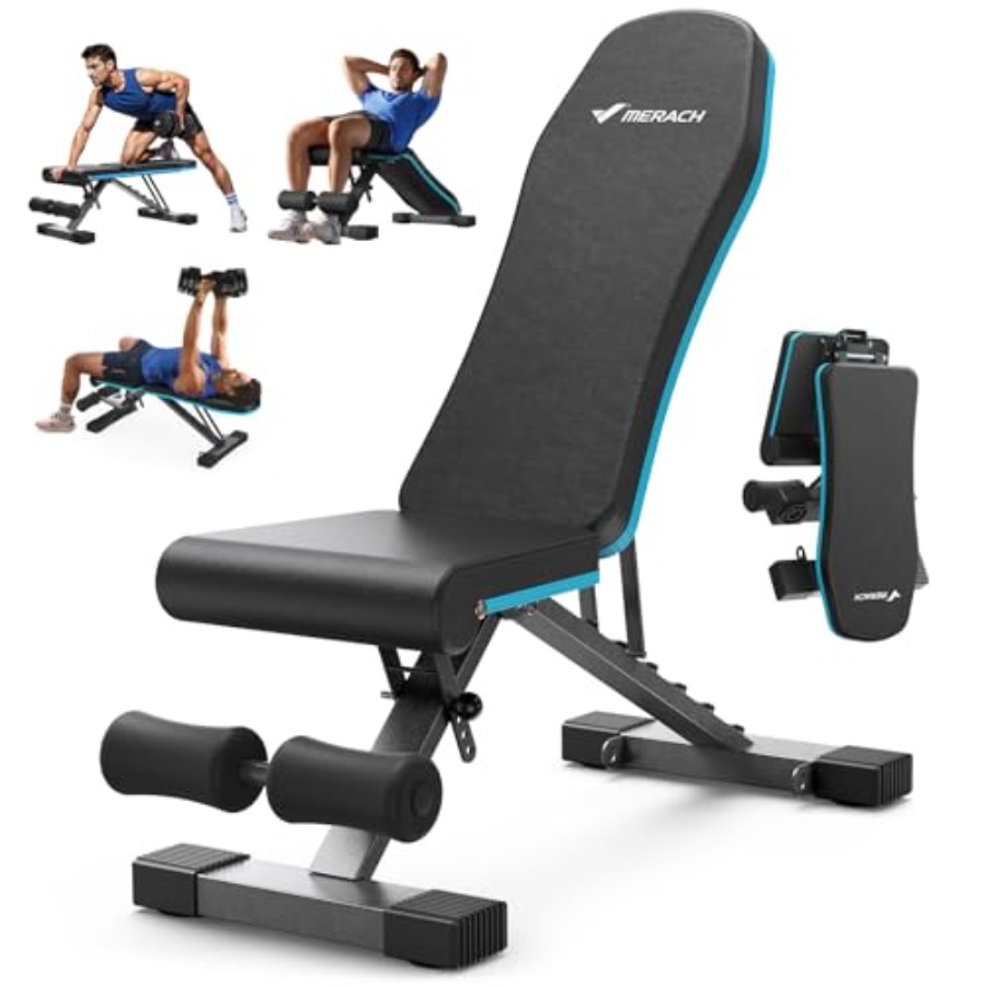 Home Gym Leg Press - ม้านั่งยกน้ำหนักแบบพับได้สำหรับยิมที่บ้าน รองรับน้ำหนักได้ 990 ปอนด์ ปรับระดับความเอียงได้ ผลิตจากเหล็กสีดำ