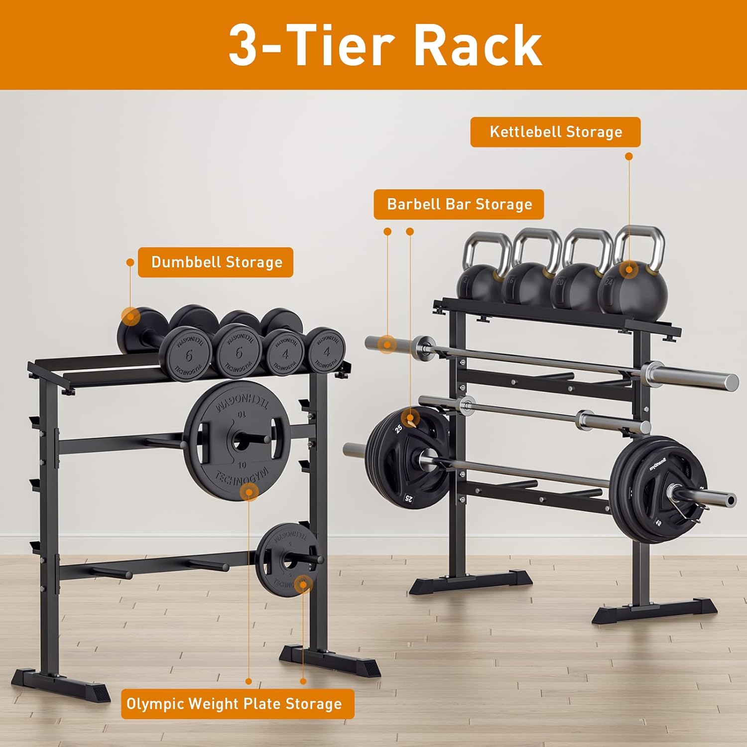 ชั้นวางเก็บน้ำหนักสำหรับฝึกควา - Home Gym Weights บทวิจารณ์และราคา