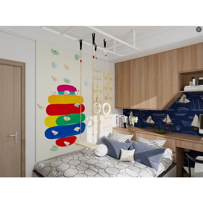 ผนังปีนป่ายไม้สำหรับเด็กในร่ม  - Home Gym For Kids บทวิจารณ์และราคา