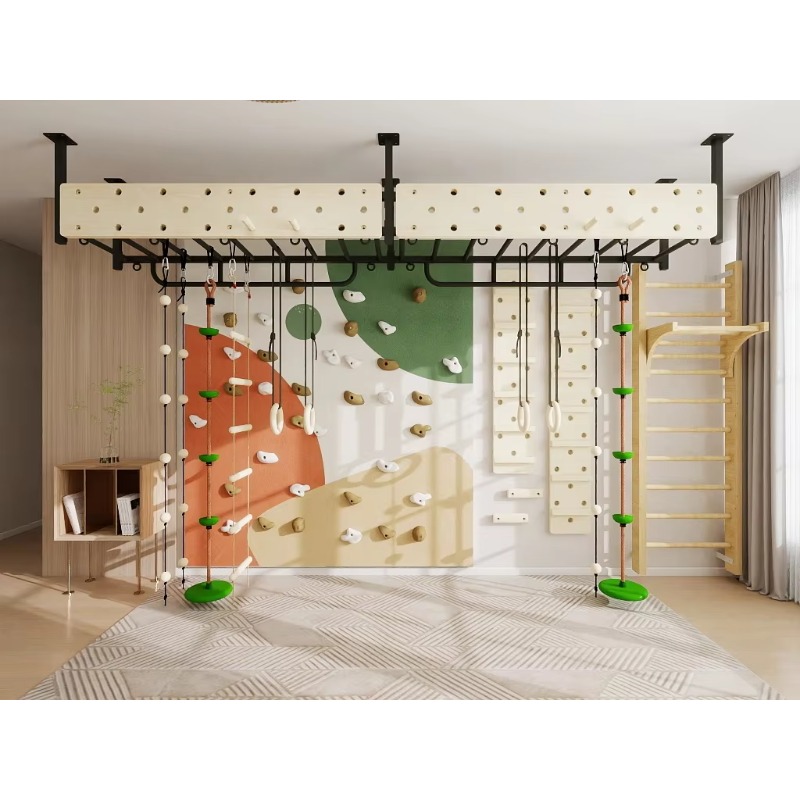 ผนังปีนป่ายไม้สำหรับเด็กในร่ม  - Home Gym For Kids บทวิจารณ์และราคา
