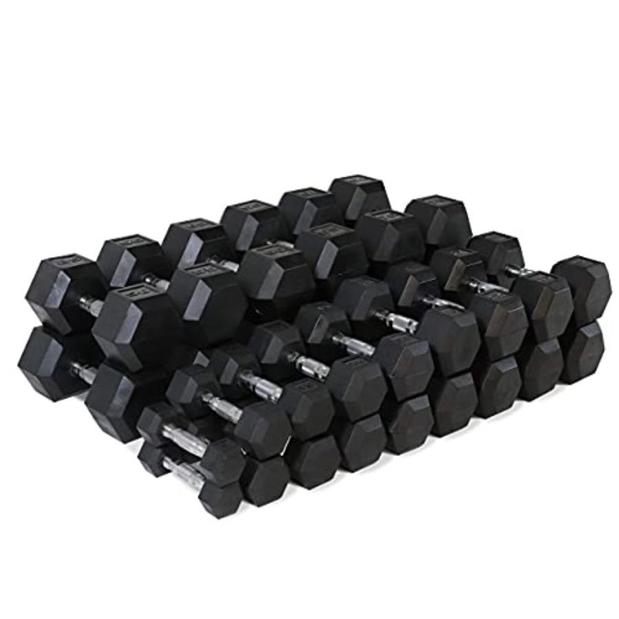 ดัมเบลเหล็กหล่อหุ้มยางรูปหกเหล - Home Gym Body Solid บทวิจารณ์และราคา