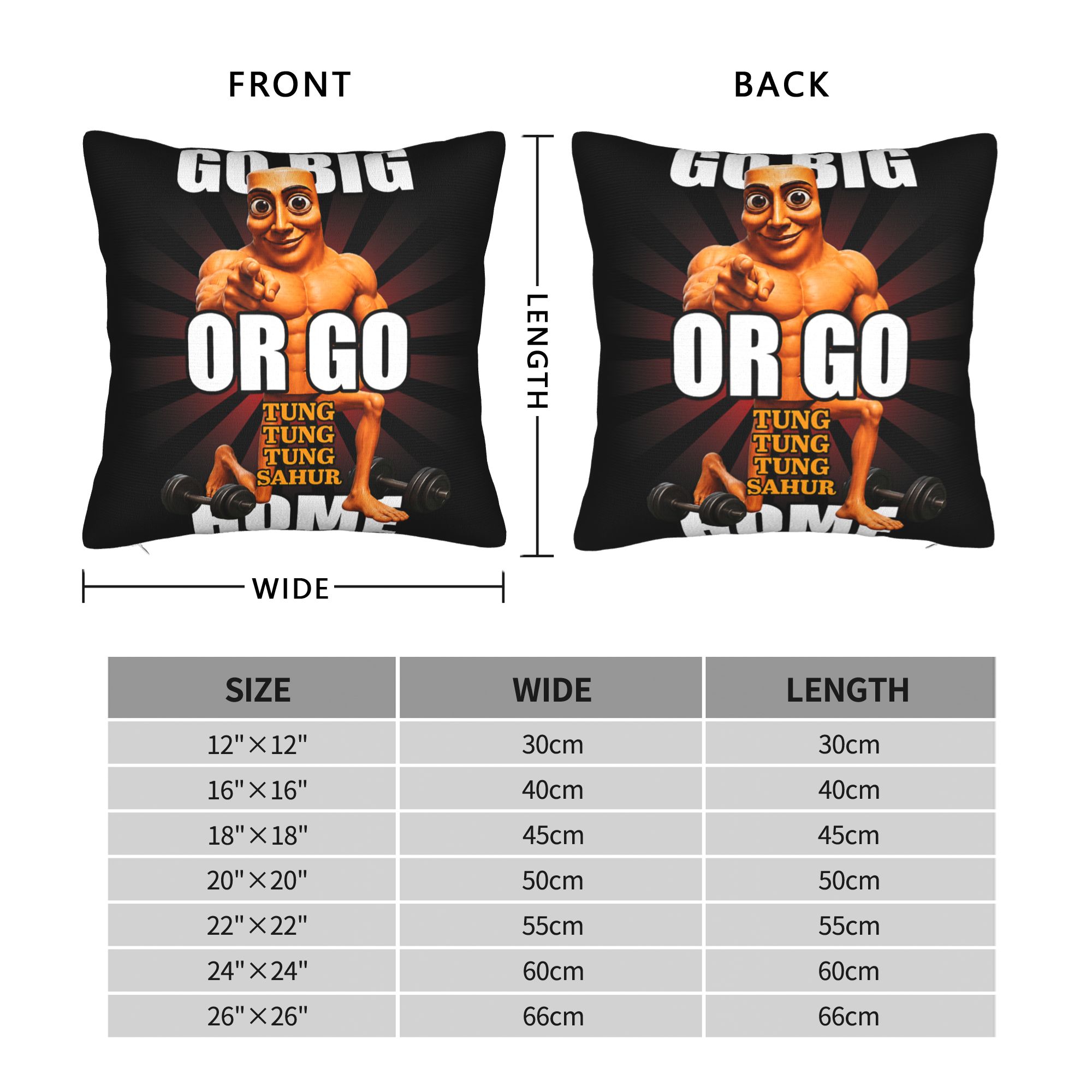 ปลอกหมอนอิง Go Big or Go Tung  - Home Gym Yes Or No บทวิจารณ์และราคา